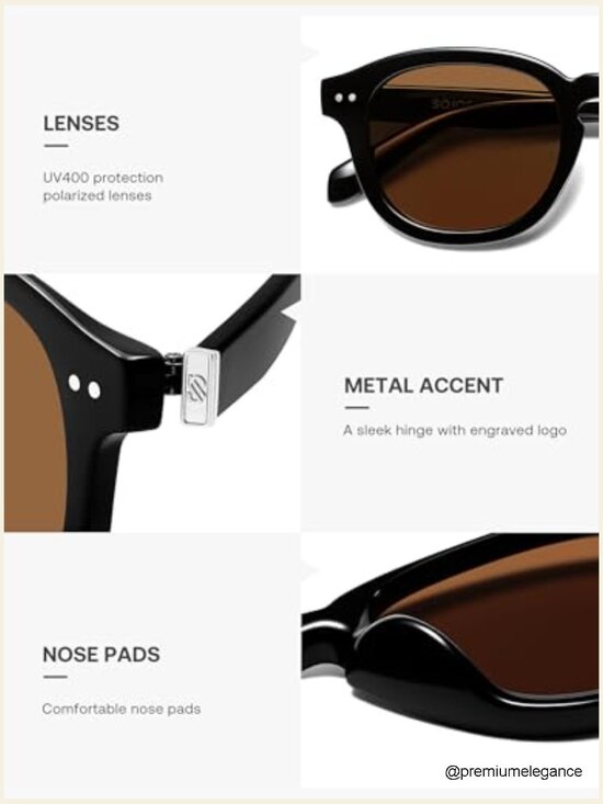 Retro Vintage Square Polarized Sunglasses with UV400 Protection main image 4